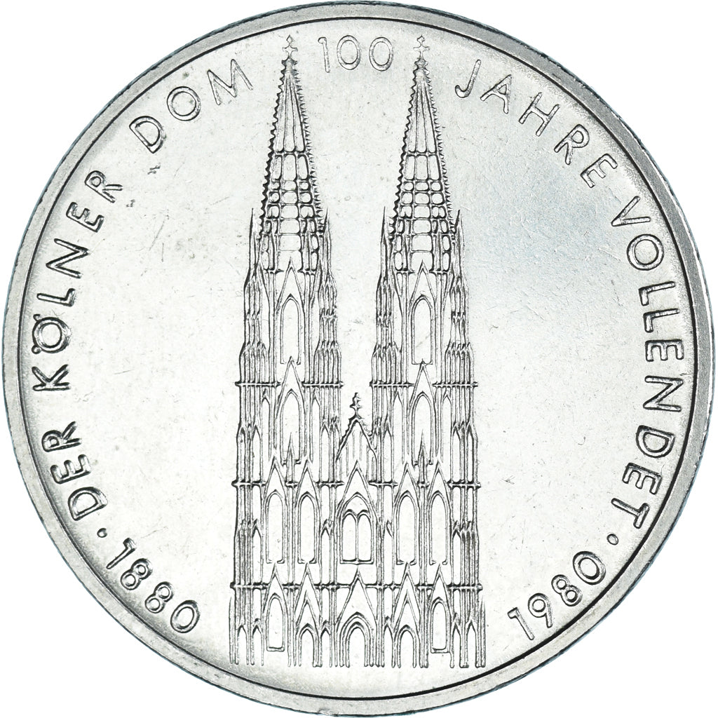 Coin, GERMANY - FEDERAL REPUBLIC, 5 Mark, 1980, Stuttgart, Germany, EF(40-45)