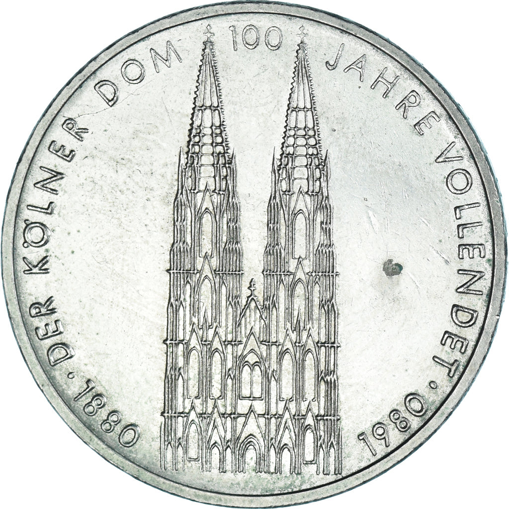 Moneta, GERMANIA - REPUBBLICA FEDERALE, 5 Mark, 1980, Stuttgart, Germany, MB+