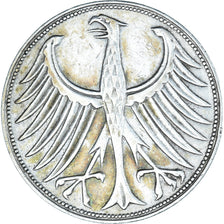 Coin, GERMANY - FEDERAL REPUBLIC, 5 Mark, 1960, Stuttgart, EF(40-45), Silver