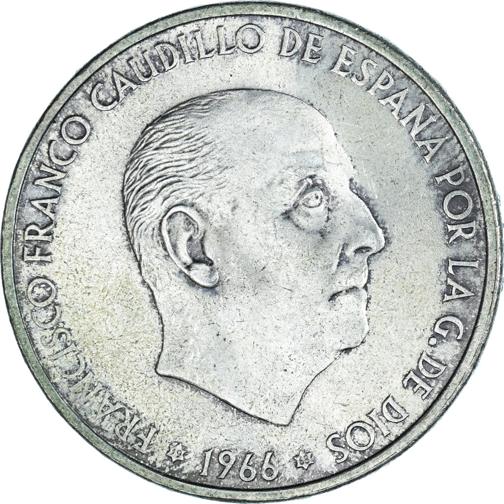 Coin, Spain, Caudillo and regent, 100 Pesetas, 1966, Madrid, AU(55-58), Silver