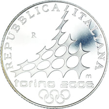 Włochy, 5 Euro, 2006, Rome, 2006 Winter Olympics.BE, MS(65-70), Srebro