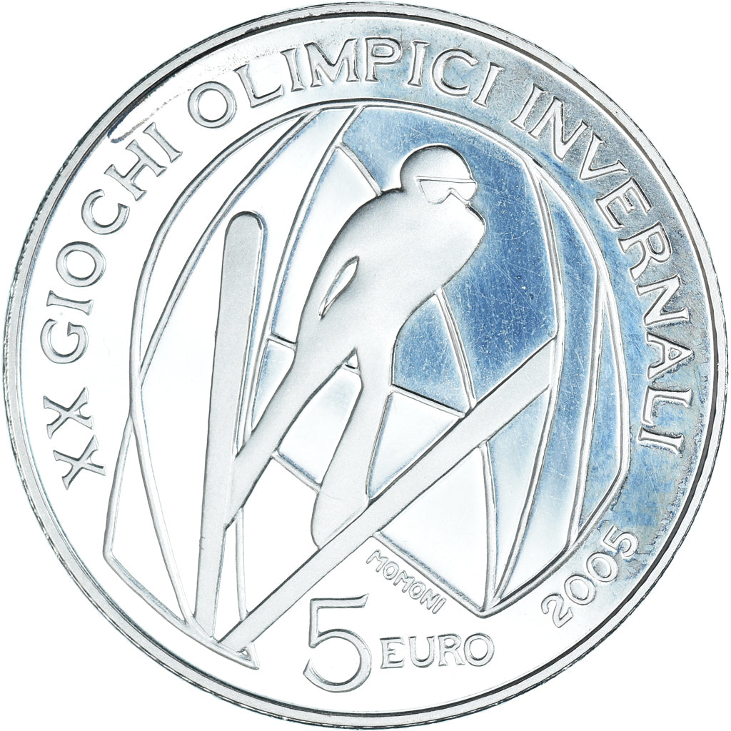Italy, 5 Euro, 2006, Rome, 2006 Winter Olympics .BE, MS(65-70), Silver