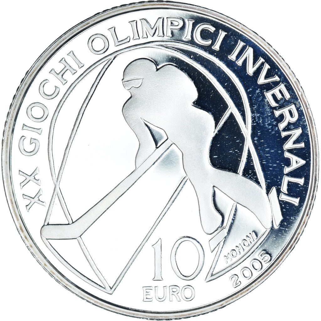 Italy, 10 Euro, 2006, Rome, 2006 Winter Olympics .BE, MS(65-70), Silver