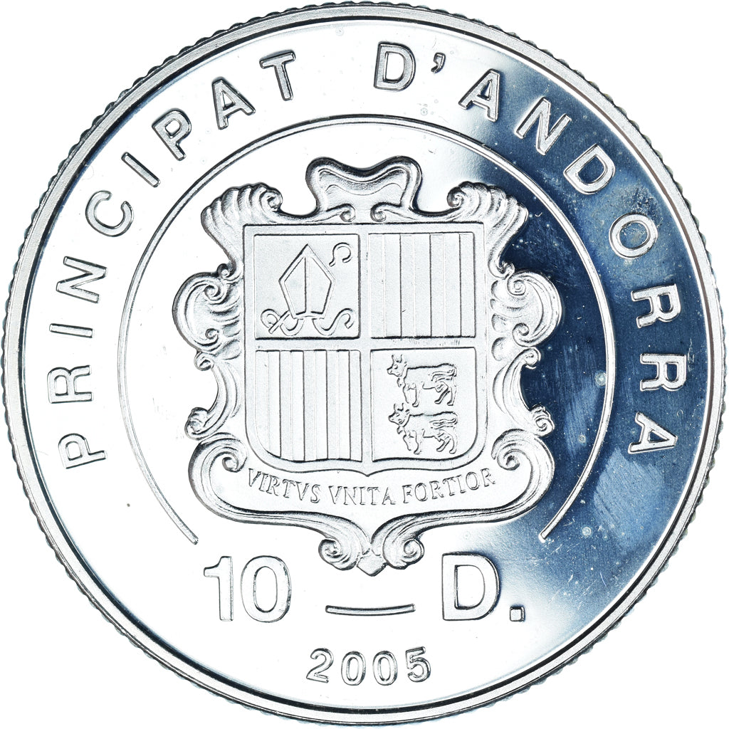 Moneda, Andorra, 10 Diners, 2006, 2006 Olympics freestyle skier.BE, FDC, Plata