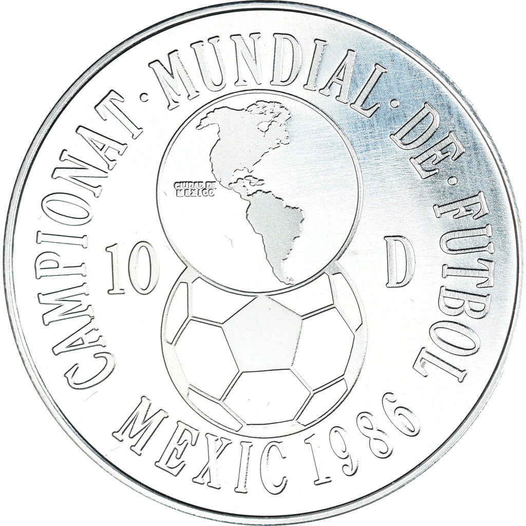 Coin, Andorra, 10 Diners, 1986, 1988 World Cup Soccer Games., MS(65-70), Cast