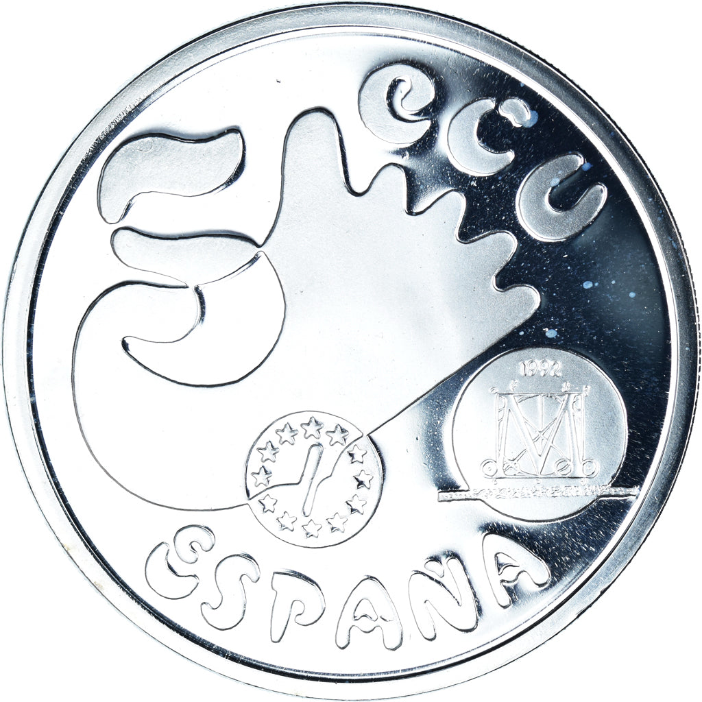 Spain, 5 Ecu, 1992, Madrid as European culture capital.BE, MS(65-70), Silver