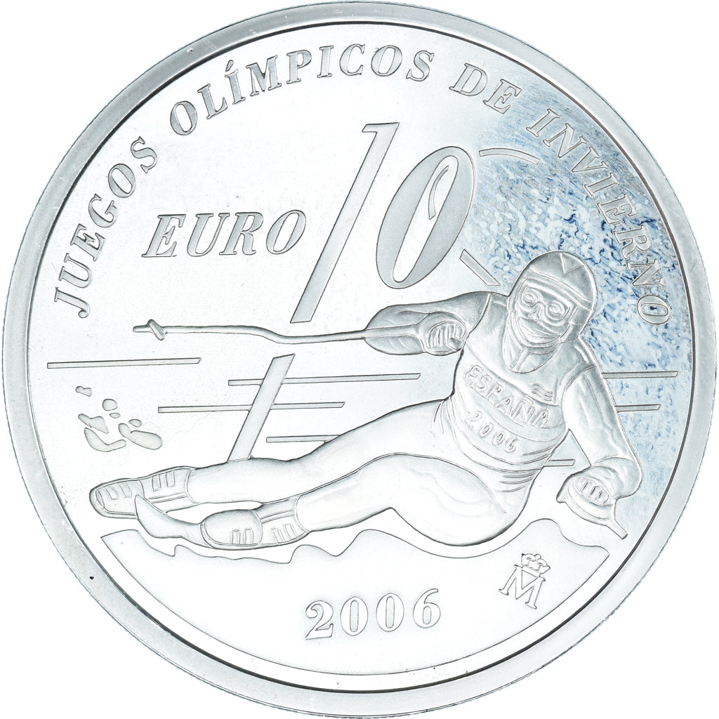 Spain, 10 Euro, 2005-2006, Madrid, 2006 Winter Olympics .BE, MS(63), Silver