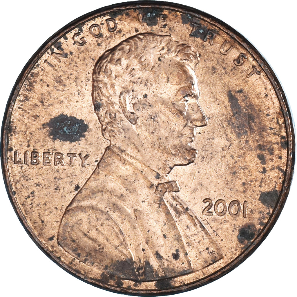 Monnaie, États-Unis, Lincoln Cent, Cent, 2001, U.S. Mint, Philadelphie, TB
