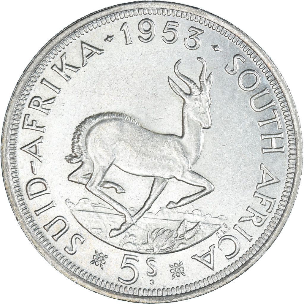 Monnaie, Afrique du Sud, Elizabeth II, 5 Shillings, 1953, TTB+, Argent, KM:52