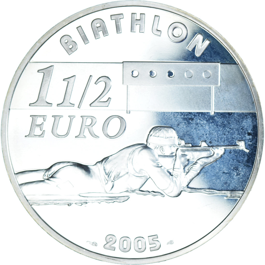 France, Biathlon, 1-1/2 Euro, 2005, Paris, BE, FDC, Argent