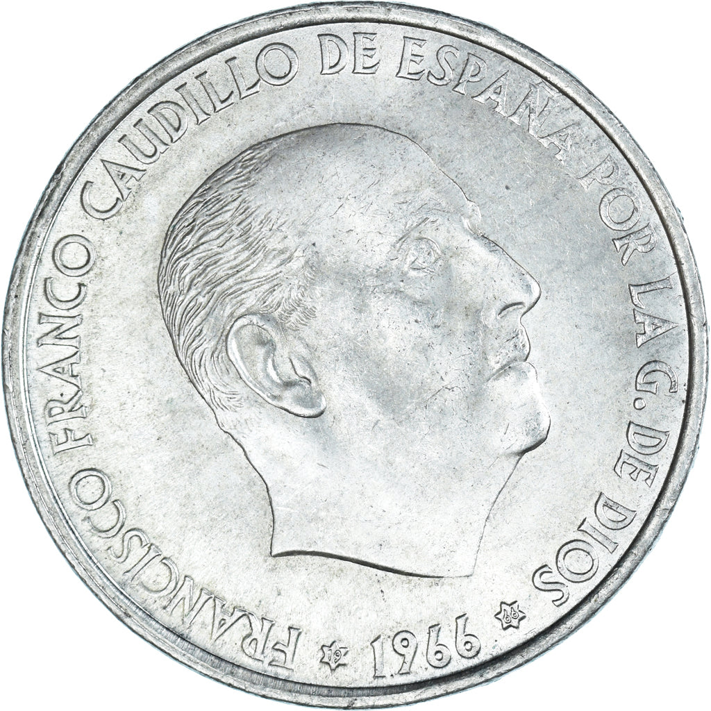 Coin, Spain, Caudillo and regent, 100 Pesetas, 1966, Madrid, AU(50-53), Silver