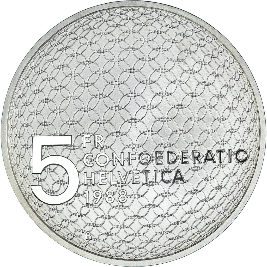Münze, Schweiz, Olympique, 5 Francs, 1988, OLYMPIQUE.BE, UNZ, Kupfer-Nickel