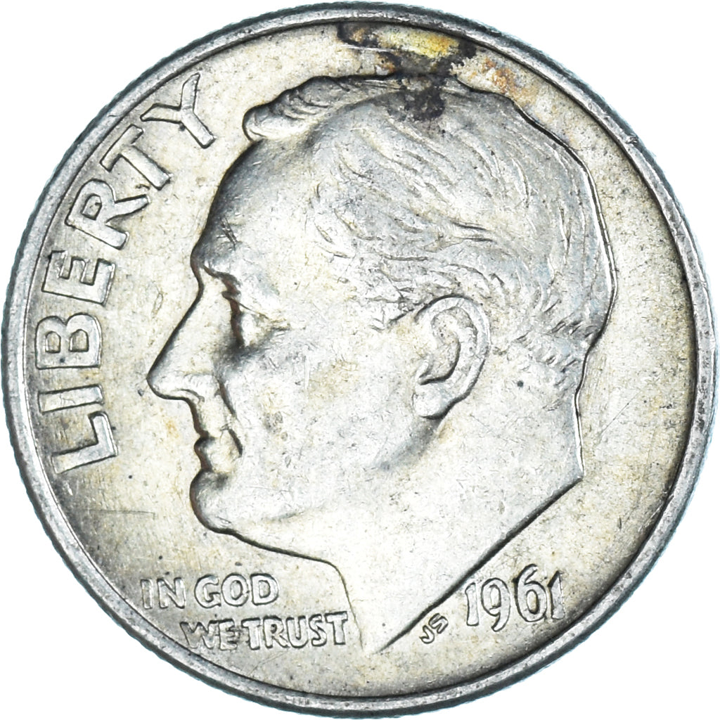 Moeda, Estados Unidos da América, Roosevelt Dime, Dime, 1961, U.S. Mint