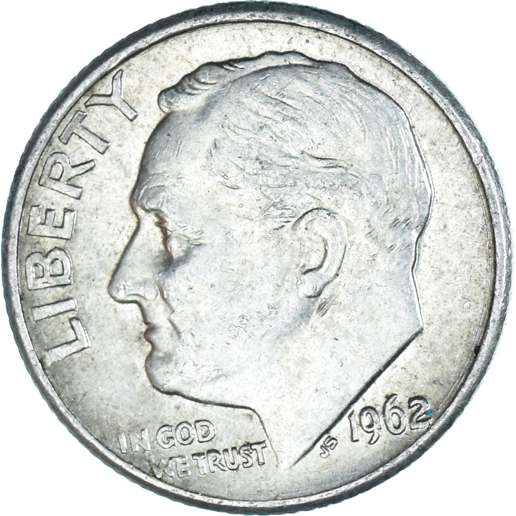 Coin, United States, Roosevelt, Dime, 1962, Denver, EF(40-45), Silver, KM:195