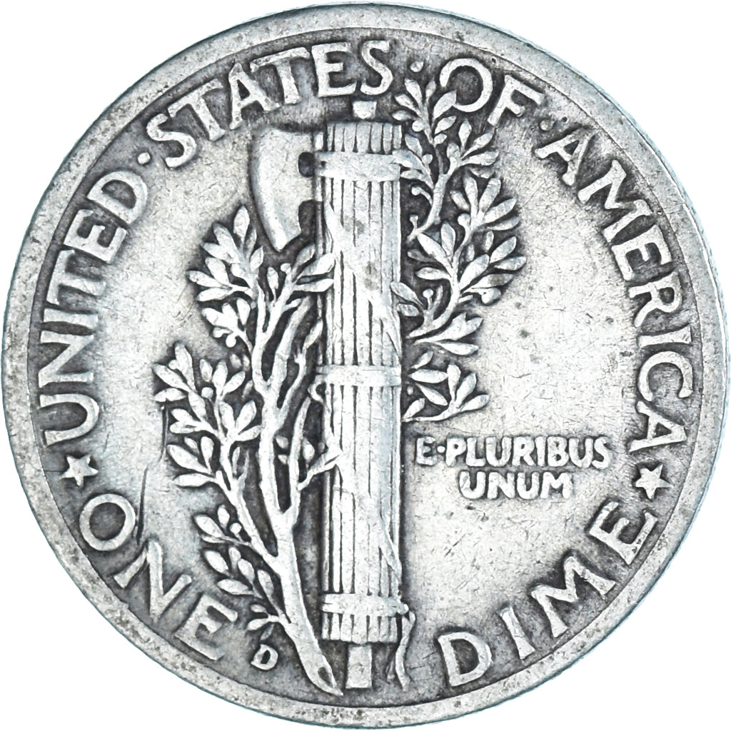 Monnaie, États-Unis, Mercury Dime, Dime, 1941, U.S. Mint, Denver, TB, Argent