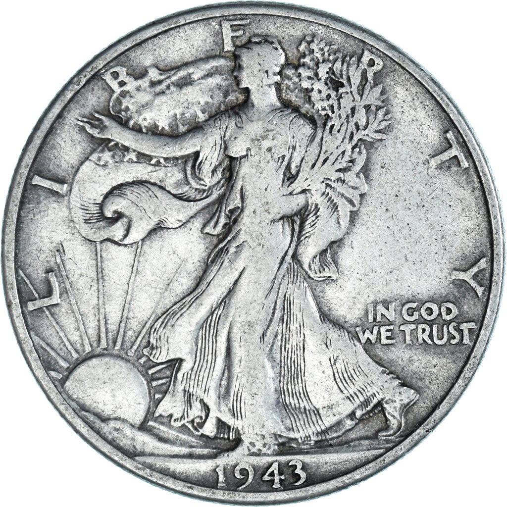 Moneta, Stati Uniti, Walking Liberty Half Dollar, Half Dollar, 1943, U.S. Mint