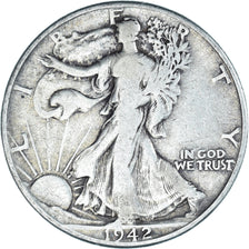 Coin, United States, Half Dollar, 1942, Philadelphia, VF(20-25), Silver, KM:142