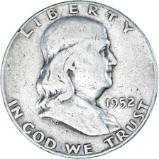 Coin, United States, Franklin Half Dollar, Half Dollar, 1952, U.S. Mint, Denver