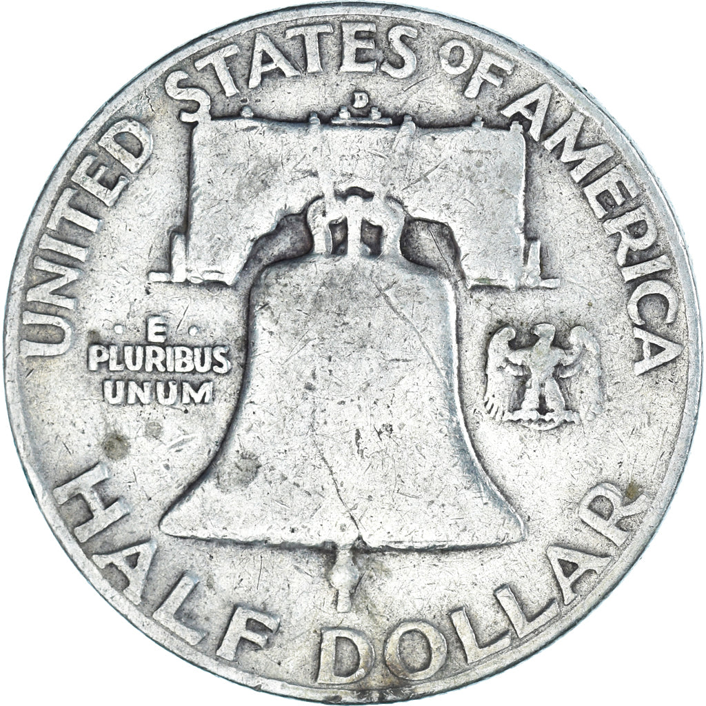 Coin, United States, Franklin Half Dollar, Half Dollar, 1952, U.S. Mint, Denver