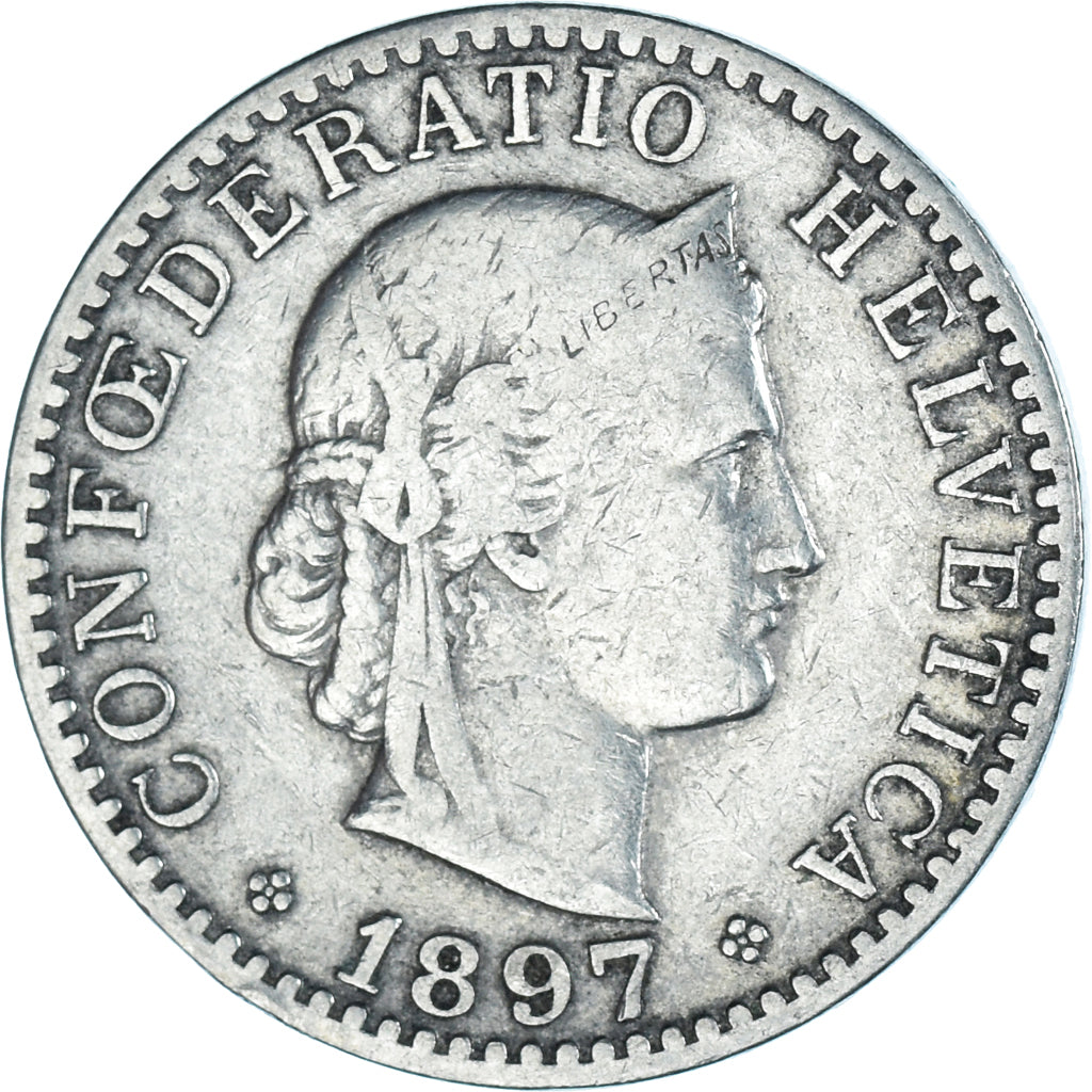 Monnaie, Suisse, 20 Rappen, 1897, Bern, TB, Nickel, KM:29