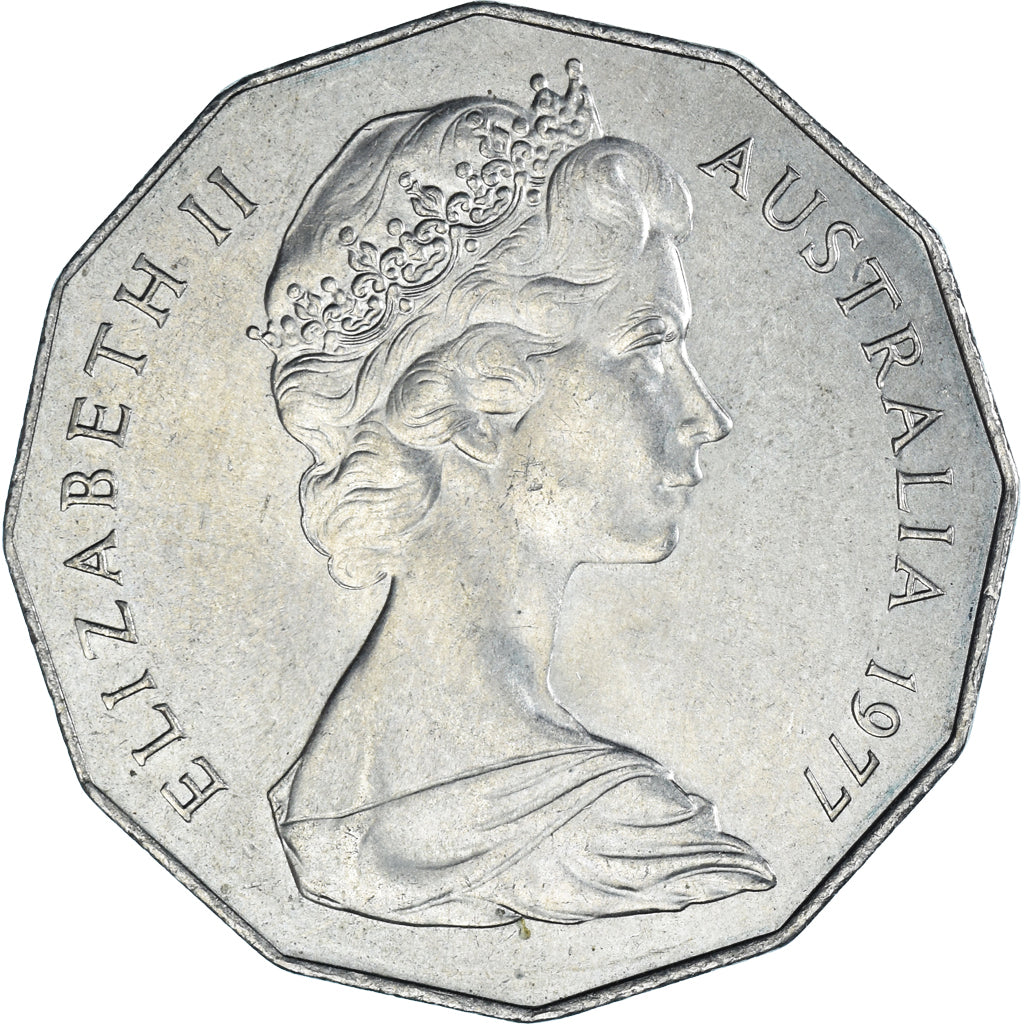 Coin, Australia, Elizabeth II, 50 Cents, 1977, EF(40-45), Copper-nickel, KM:70