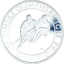 Coin, Yugoslavia, 1984 Winter Olympics, 100 Dinara, 1982, BE, MS(65-70), Silver