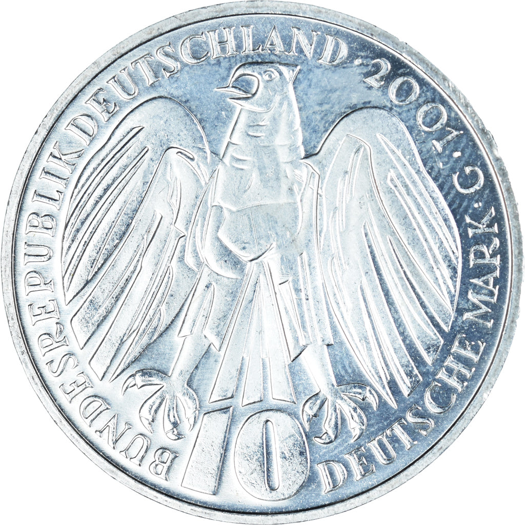 Monnaie, République fédérale allemande, 10 Mark, 2001, Karlsruhe, Federal