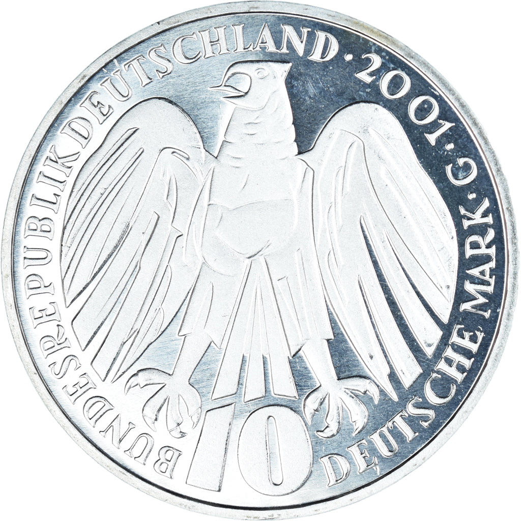 Coin, GERMANY - FEDERAL REPUBLIC, 10 Mark, 2001, Karlsruhe, BE, MS(65-70)
