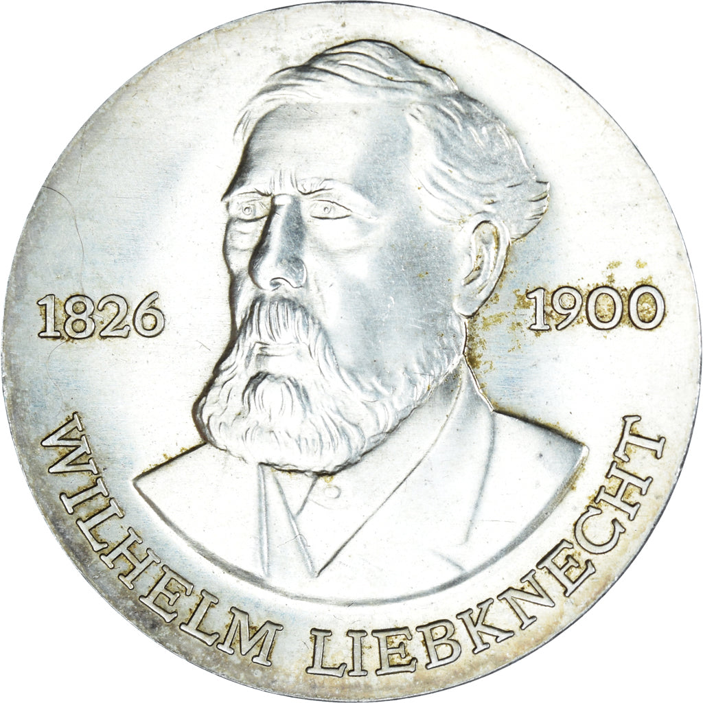 Moeda, ALEMANHA - REPÚBLICA DEMOCRÁTICA, 20 Mark, 1976, AU(55-58), Prata