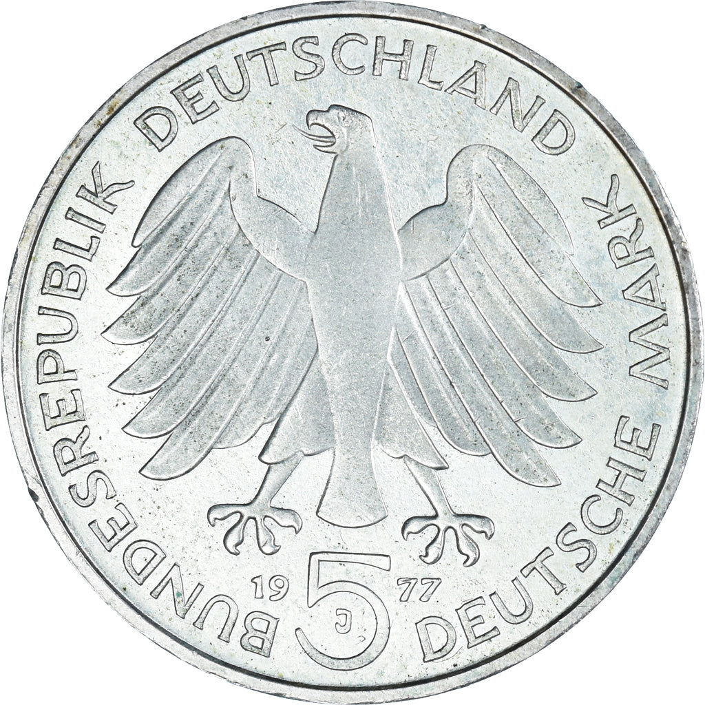 Coin, GERMANY - FEDERAL REPUBLIC, 5 Mark, 1977, Hamburg, Germany, BE, EF(40-45)