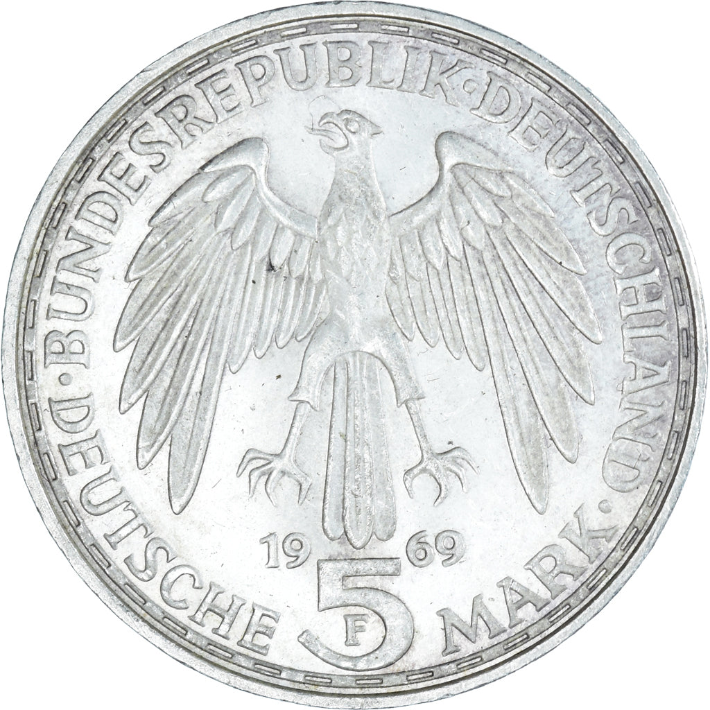 Monnaie, République fédérale allemande, 5 Mark, 1969, Stuttgart, Germany