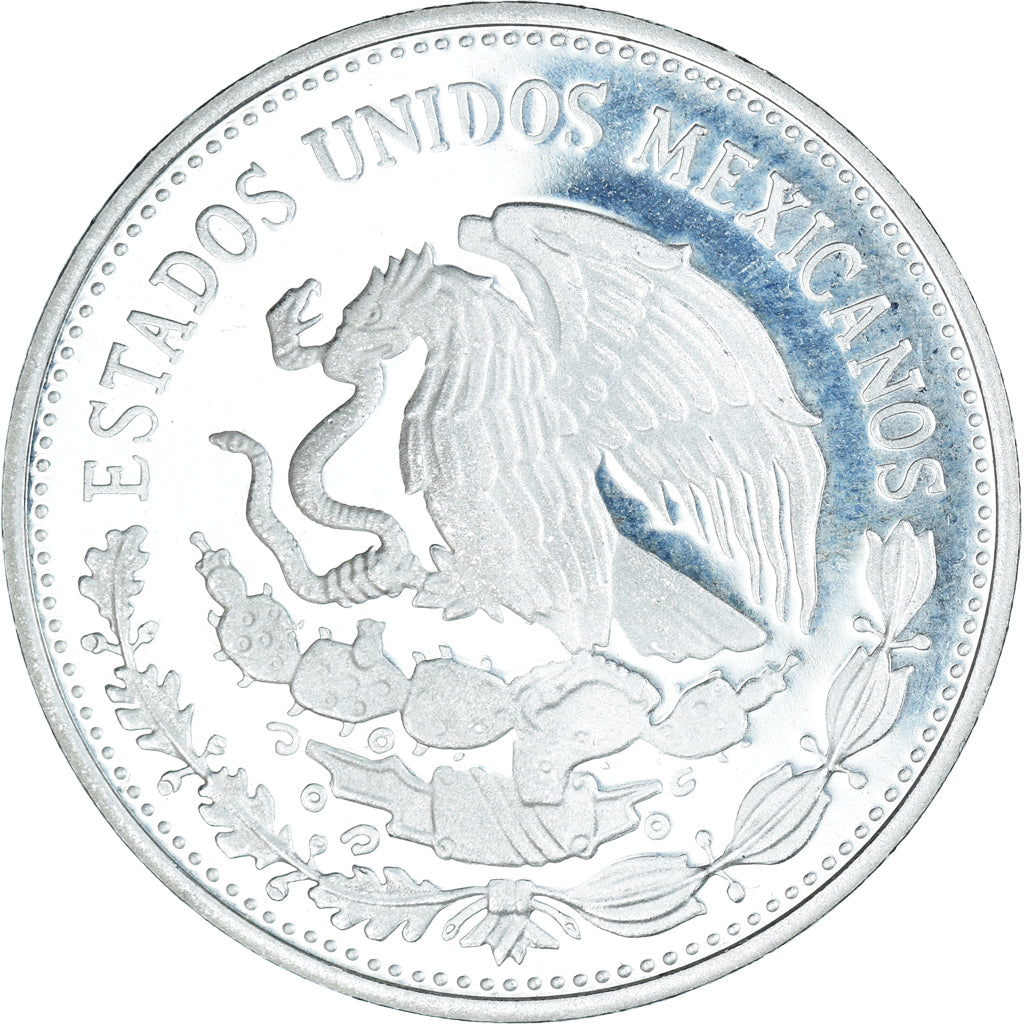 Münze, Mexiko, 50 Pesos, 1985, 1986 World Cup Soccer Games.BE, STGL, Silber
