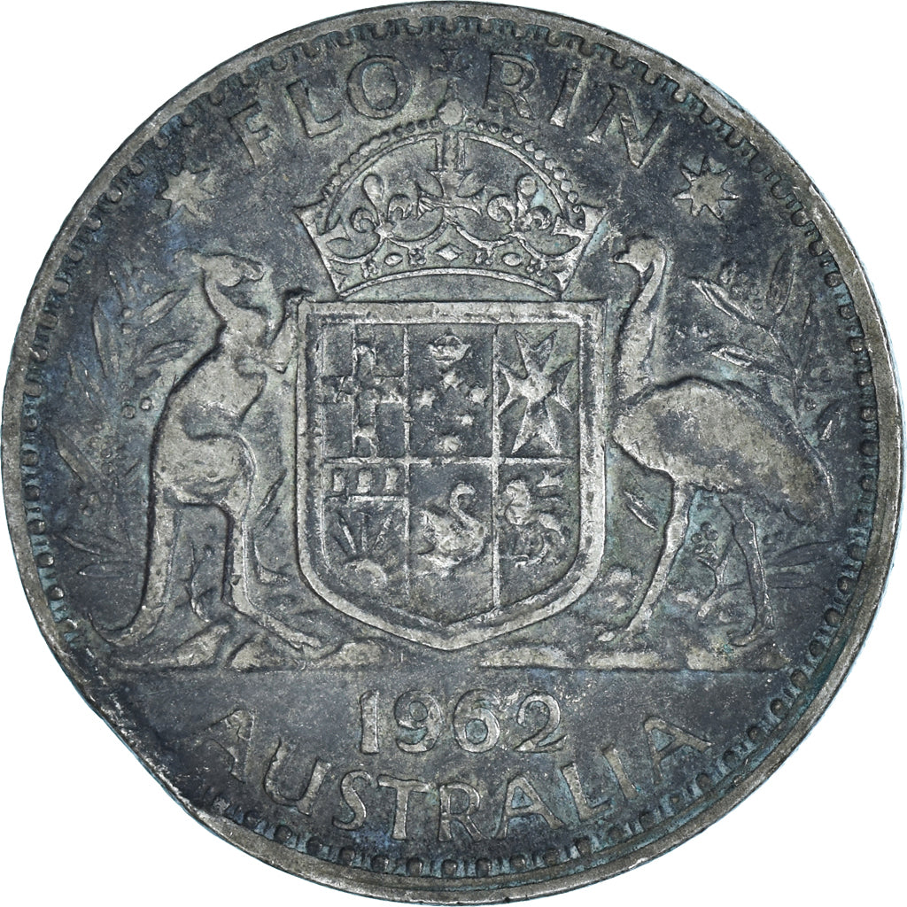 Coin, Australia, Elizabeth II, Florin, 1962, Melbourne, VF(20-25), Silver, KM:60