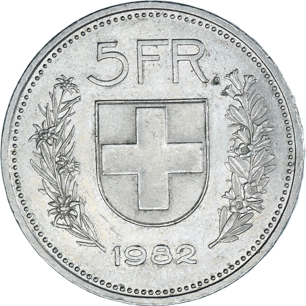 Moneta, Svizzera, 5 Francs, 1982, Bern, BB, Rame-nichel, KM:40a.2