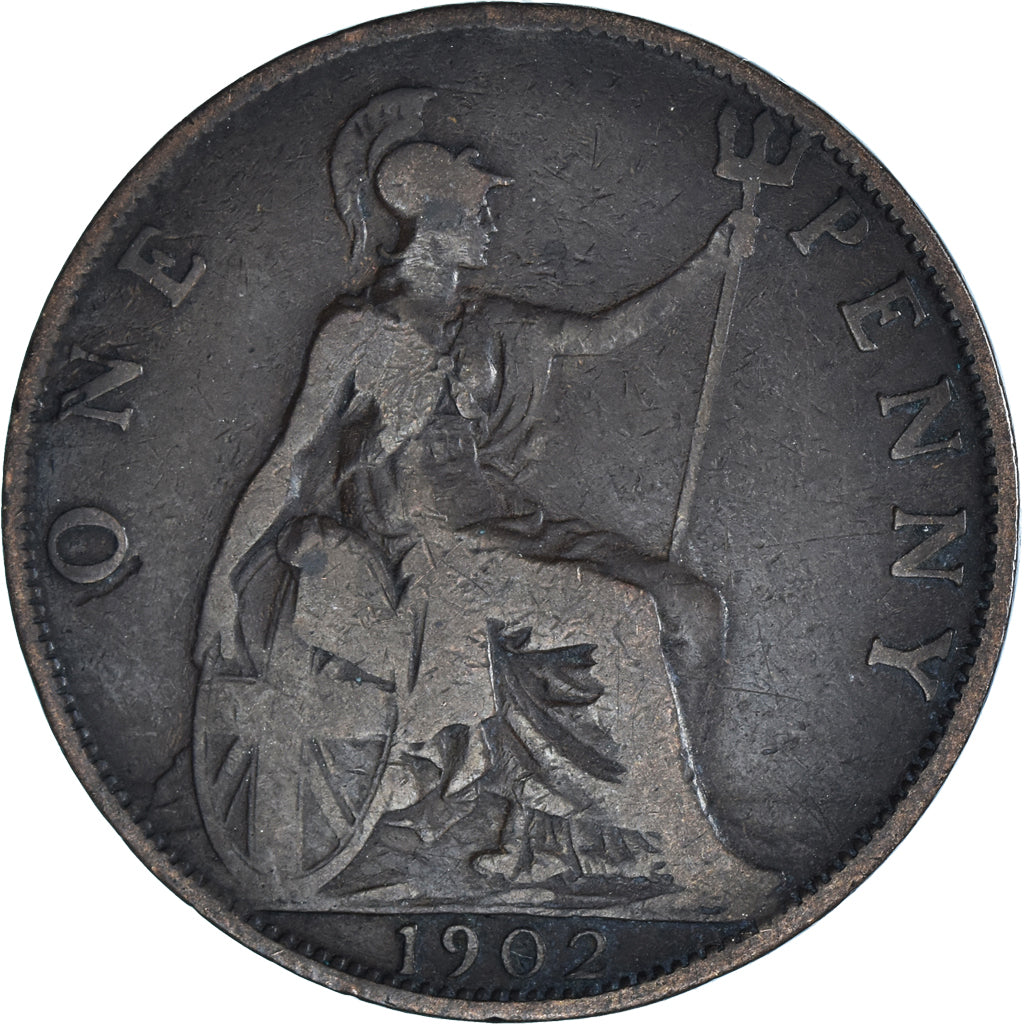 Moneta, Gran Bretagna, Edward VII, Penny, 1902, MB, Bronzo, KM:794.2