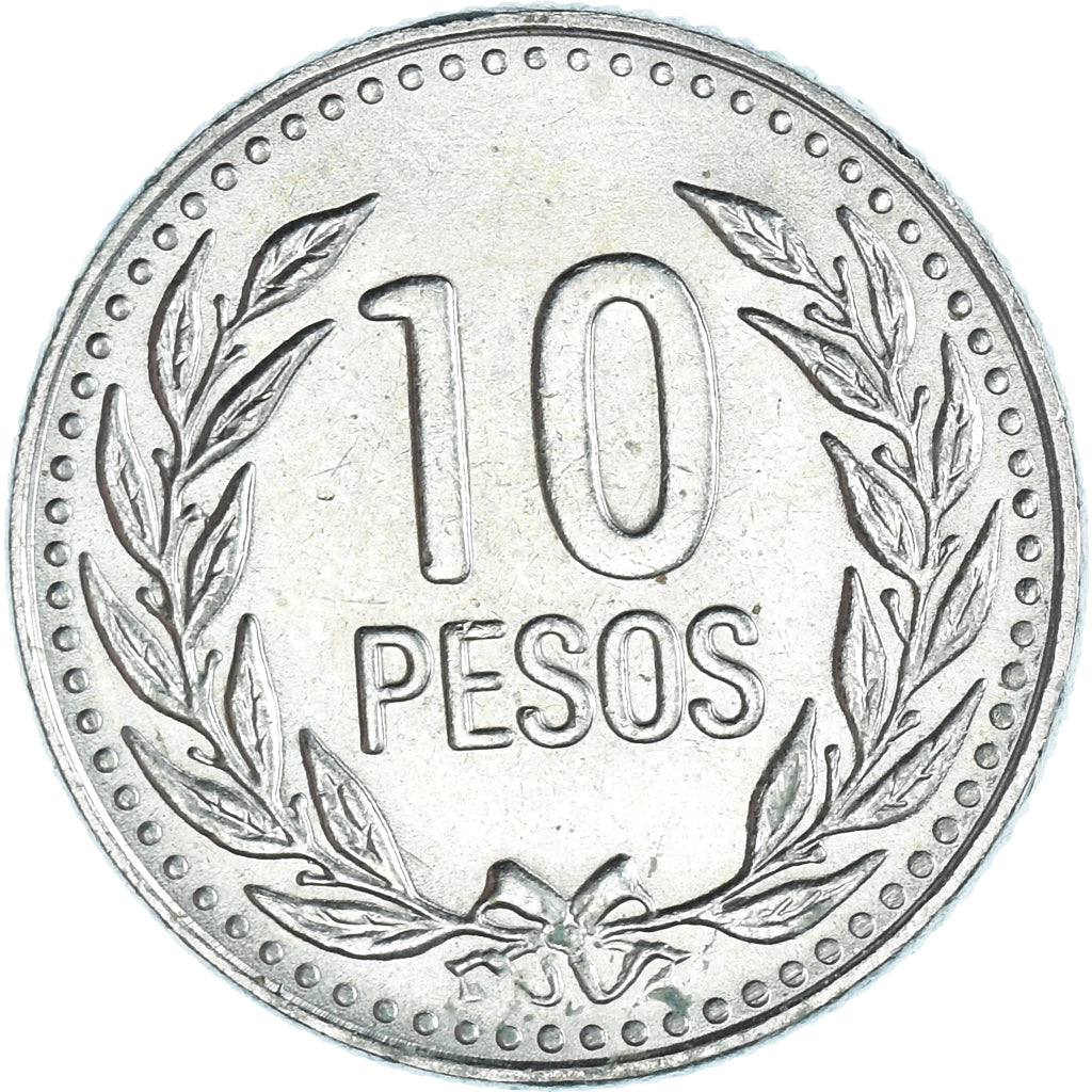 Moneta, Colombia, 10 Pesos, 1991, BB+, Rame-nichel-zinco, KM:281.1