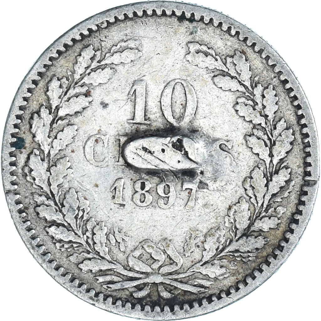 Coin, Netherlands, Wilhelmina I, 10 Cents, 1897, F(12-15), Silver, KM:116