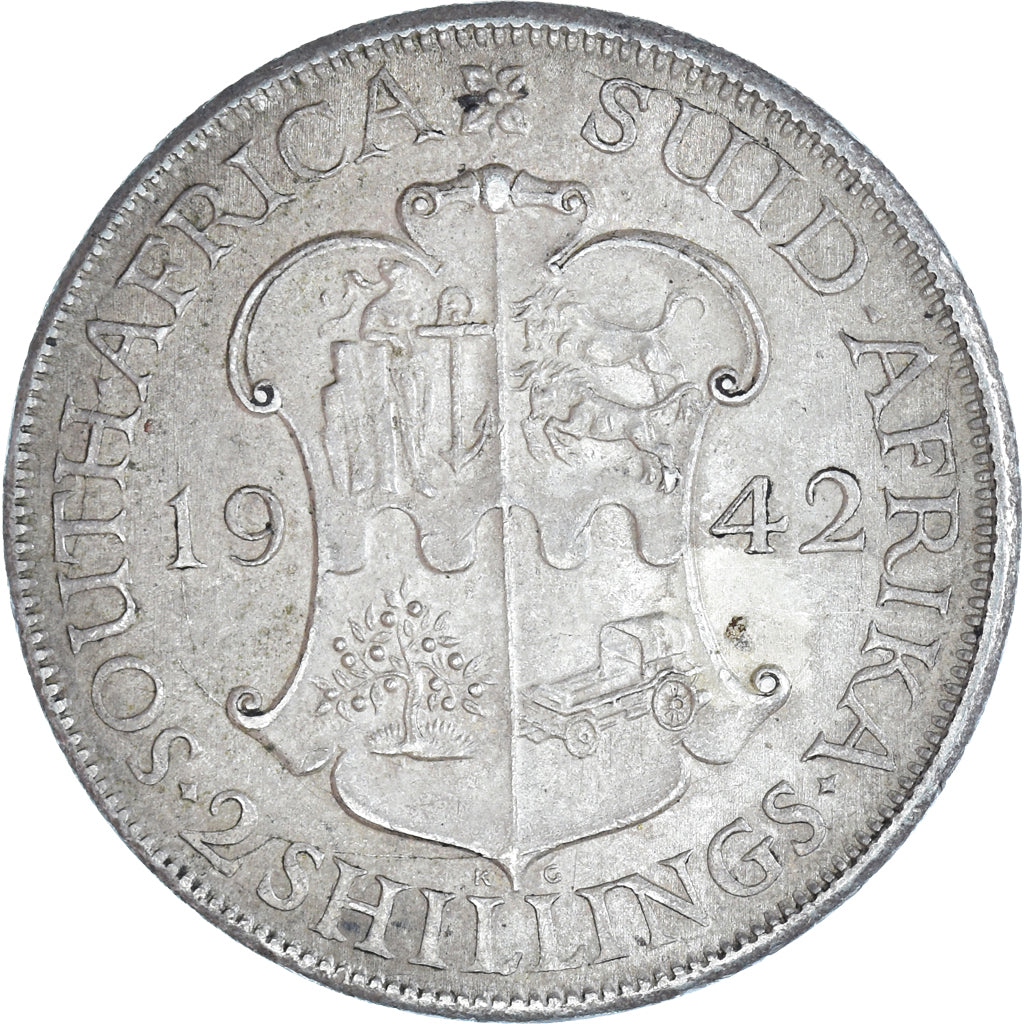 Coin, South Africa, George VI, 2 Shillings, 1942, EF(40-45), Silver, KM:29