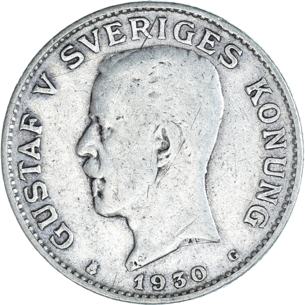 Coin, Sweden, Gustaf V, Krona, 1930, VF(30-35), Silver, KM:786.2