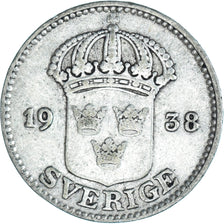 Coin, Sweden, Gustaf V, 25 Öre, 1938, EF(40-45), Silver, KM:785