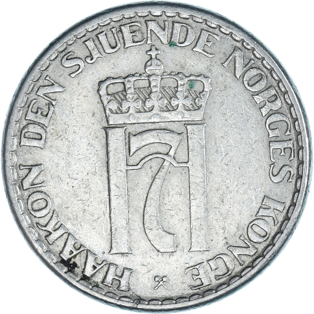 Moneta, Norwegia, Krone, 1957, EF(40-45), Miedź-Nikiel, KM:397