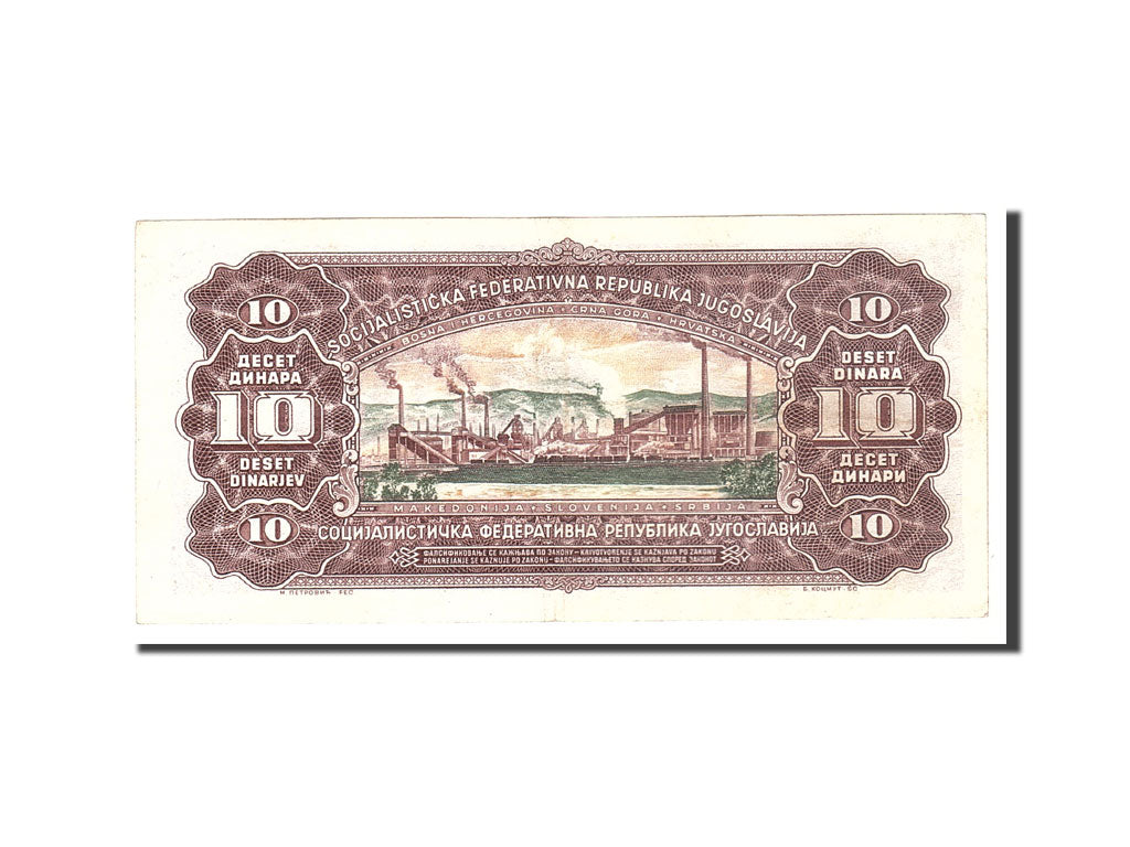 Yugoslavia, 10 Dinara, 1965, KM:78a, 1965-08-01, AU(50-53)