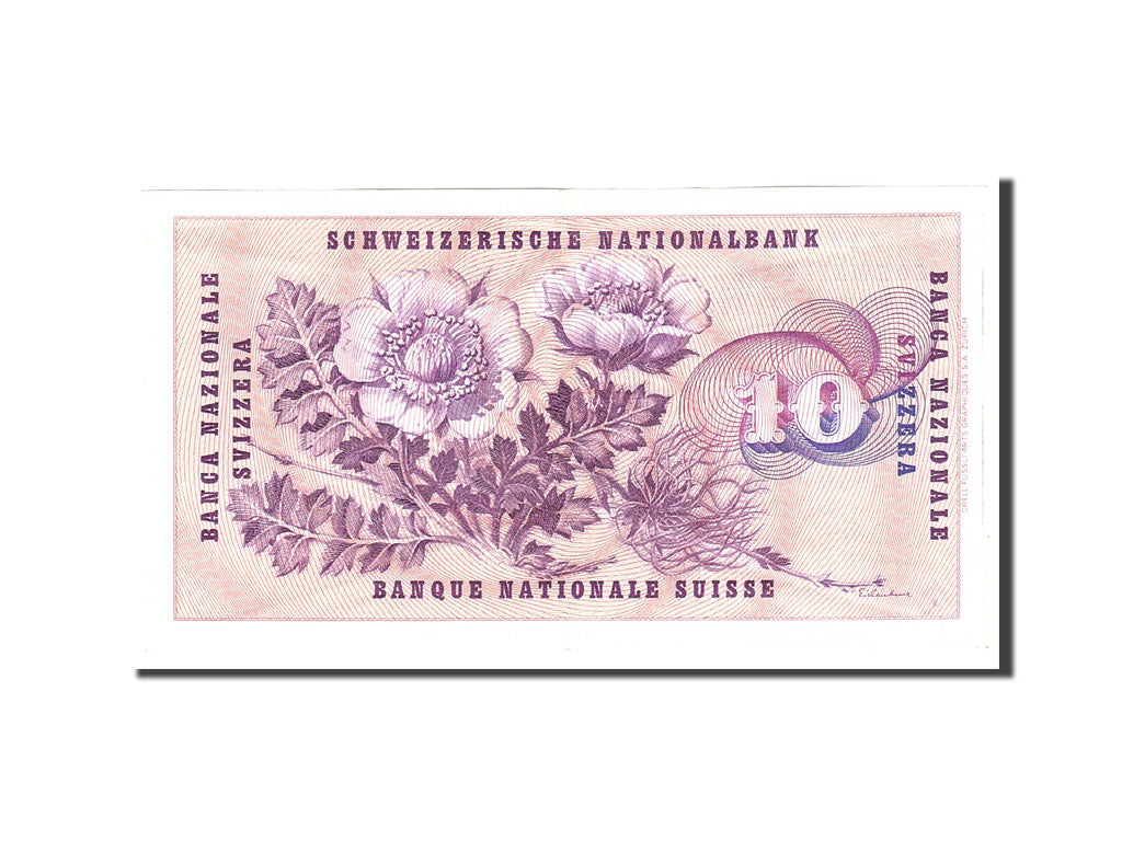 Banknote, Switzerland, 10 Franken, 1967, 1967-06-30, KM:45m, AU(55-58)