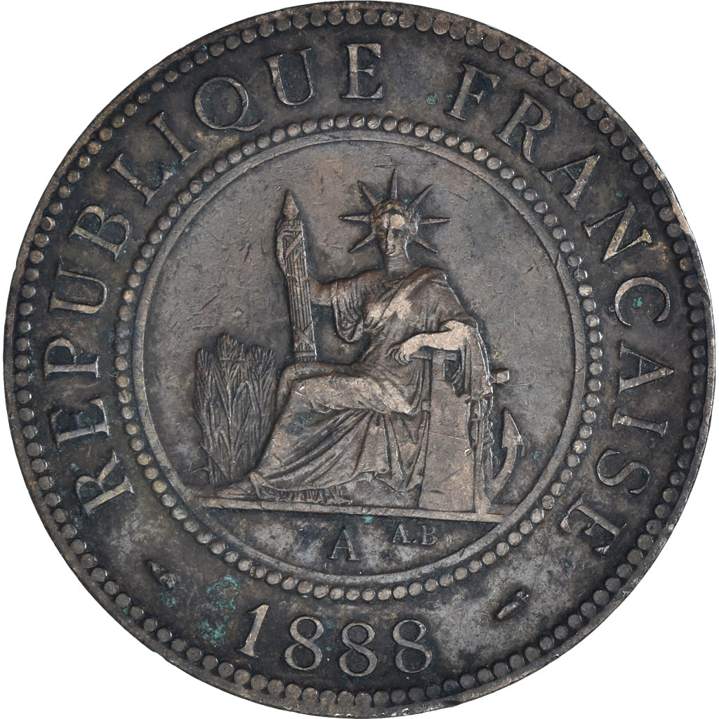 Monnaie, Indochine française, Cent, 1888, Paris, TTB, Bronze, KM:1, Lecompte:40