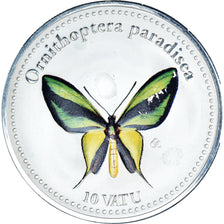 Coin, Vanuatu, 10 Vatu, 2006, Multicolor butterfly (Ornithoptera Paradisea)
