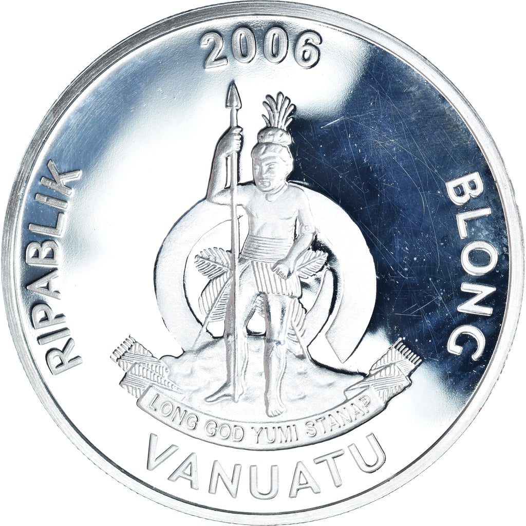 Coin, Vanuatu, 10 Vatu, 2006, Multicolor butterfly (Ornithoptera Paradisea)