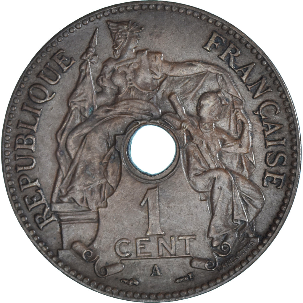 Monnaie, Indochine française, Cent, 1896, TTB+, Bronze, KM:8