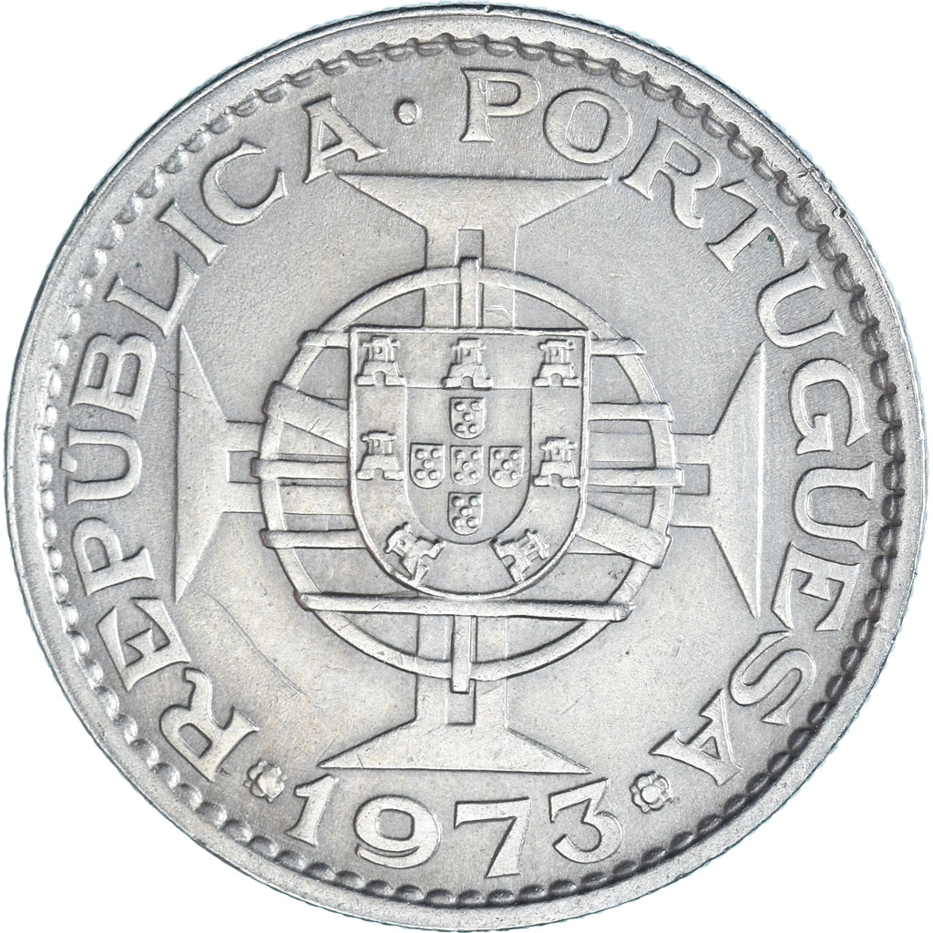 Moeda, Portugal, 10 Escudos, 1973, Guinea-Bissau, AU(55-58), Cobre-níquel