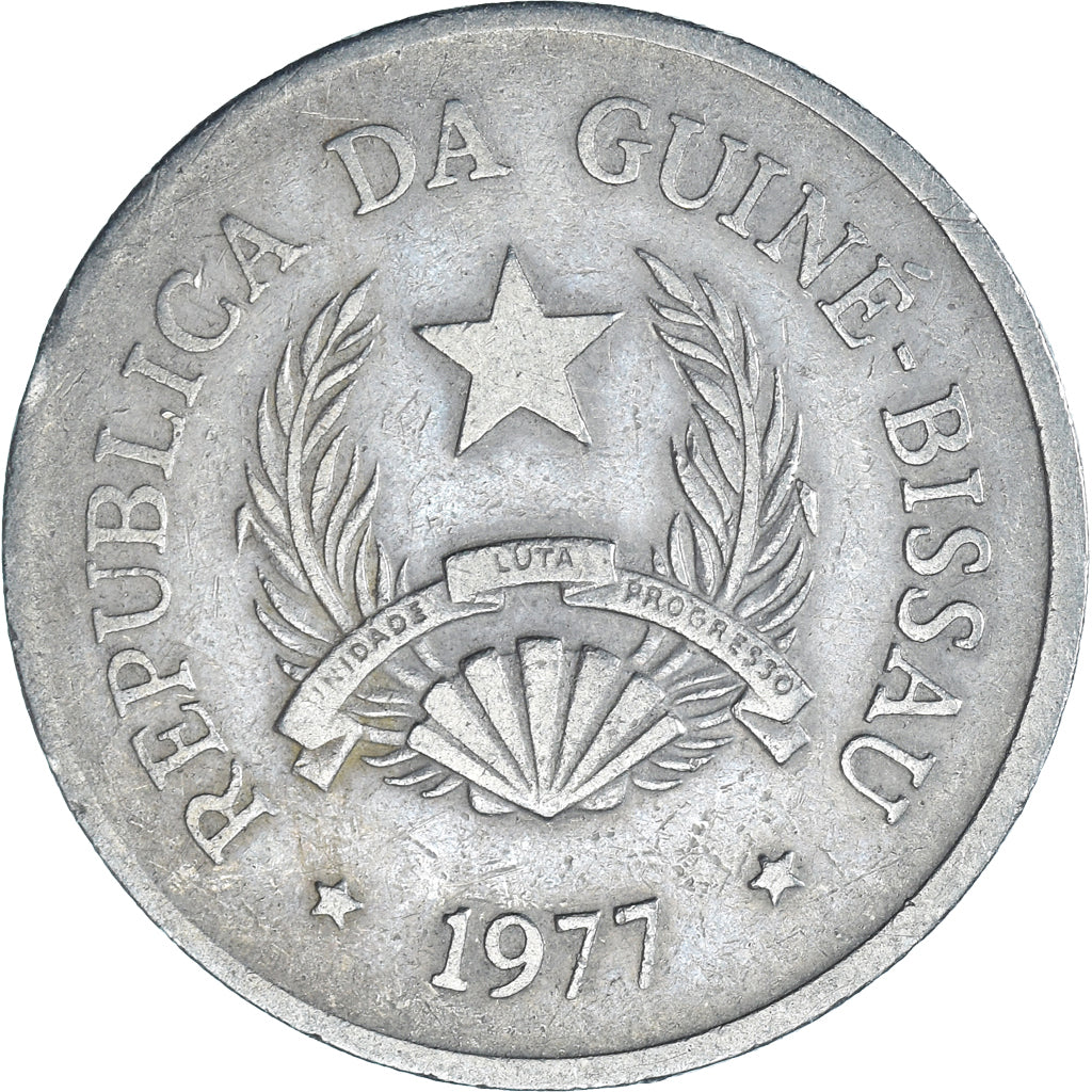 Münze, Guinea-Bissau, 5 Pesos, 1977, S, Kupfer-Nickel, KM:20