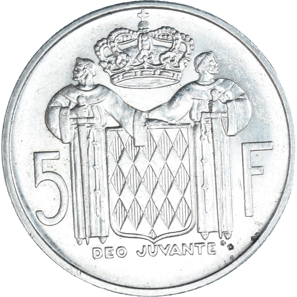 Coin, Monaco, Rainier III, 5 Francs, 1960, EF(40-45), Silver, KM:141